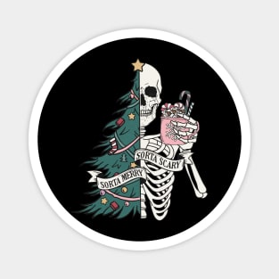 "Sorta Scary Sorta Merry" Christmas Skeleton Magnet